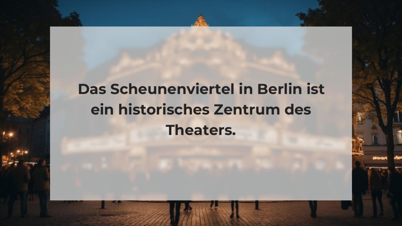 Das Scheunenviertel in Berlin ist ein historisches Zentrum des Theaters.