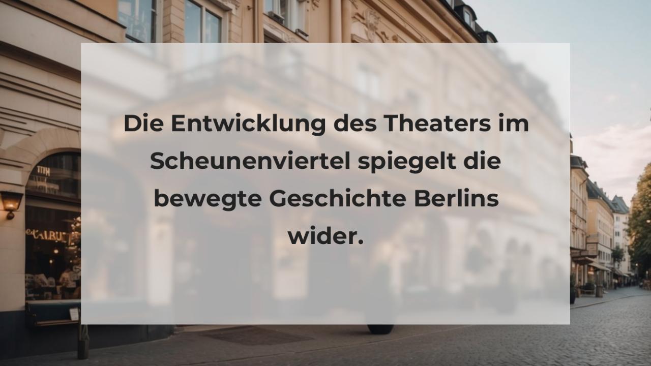 Die Entwicklung des Theaters im Scheunenviertel spiegelt die bewegte Geschichte Berlins wider.