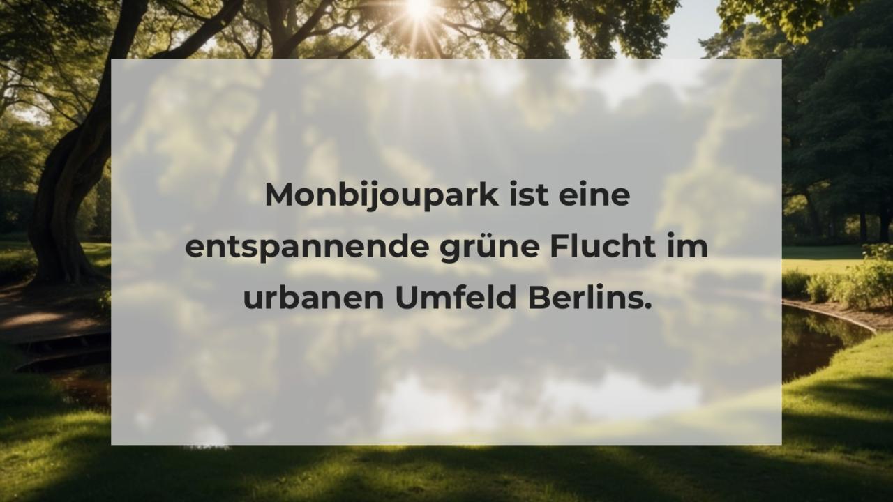 Monbijoupark ist eine entspannende grüne Flucht im urbanen Umfeld Berlins.